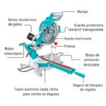 ingleteadora telescopica 1800w 10" TOTAL - TS421825517 - Imagen 2