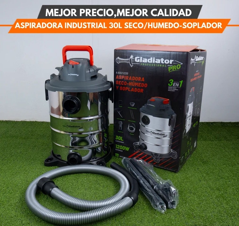 Z- A83010 Aspiradora 30 litros 1200w Seco-Húmedo GLADIATOR - A83010 - Imagen 1