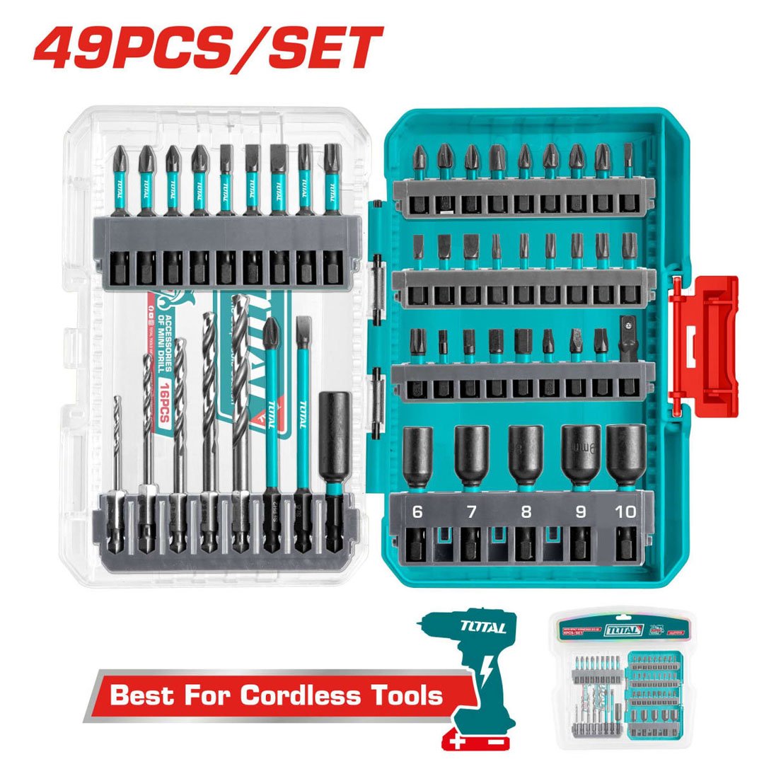 Z- TACSDL24906 Juego punteras de impacto y brocas 49 pcs TOTAL - TACSDL24906 - Imagen 1