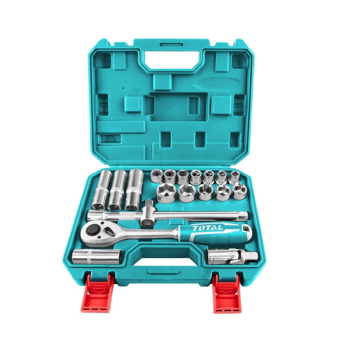Z-THT121201 Juego de Dados 20 Pcs + rachet 1/2" TOTAL - THT121201 - Imagen 1