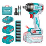 Llave de impacto 1/2" 600nm + 2 baterías 2ah + cargador 42v TOTAL - TIWLI42602