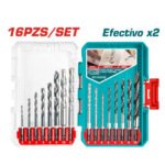 Juego de brocas para Metal Madera y Concreto 16pcs TOTAL - TACSDL11608 - Imagen 2