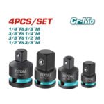 Juego adaptadores llave impacto 4pcs 1/2" 3/8" 1/4" TOTAL - THISAD12438 - Imagen 2