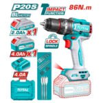 Taladro percutor 86nm + 2 baterias 4ah TOTAL - TIDLI20868 - Imagen 2