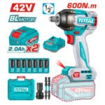 Llave de impacto 1/2" 600nm + 2 baterías 2ah + cargador 42v TOTAL - TIWLI42602 - Imagen 2