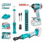 Combo llave impacto 500nm + Rachet + dados + lampara TOTAL - TOSLI240461 - Imagen 2