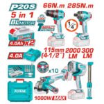 Combo taladro 66nm + atornillador 285nm + amoladora 1000w + 2 linternas - TOSLI250692 - Imagen 2