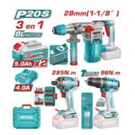Combo Rotomartillo 4.5J + Taladro 96nm + atornillador impacto 285nm TOTAL - TOSLI250693 - Imagen 2