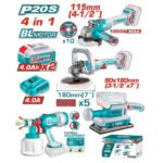Combo amoladora 1000w + Pulidora 7" + pistola pintar + lijadora TOTAL - TOSLI250696 - Imagen 2