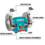 Esmeril de banco 6" 150W TOTAL - TBG15015.5 - Imagen 2