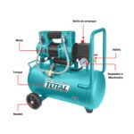 Compresora 24 Litros 1.5hp silenciosa TOTAL - TCS1110242-5 - Imagen 3