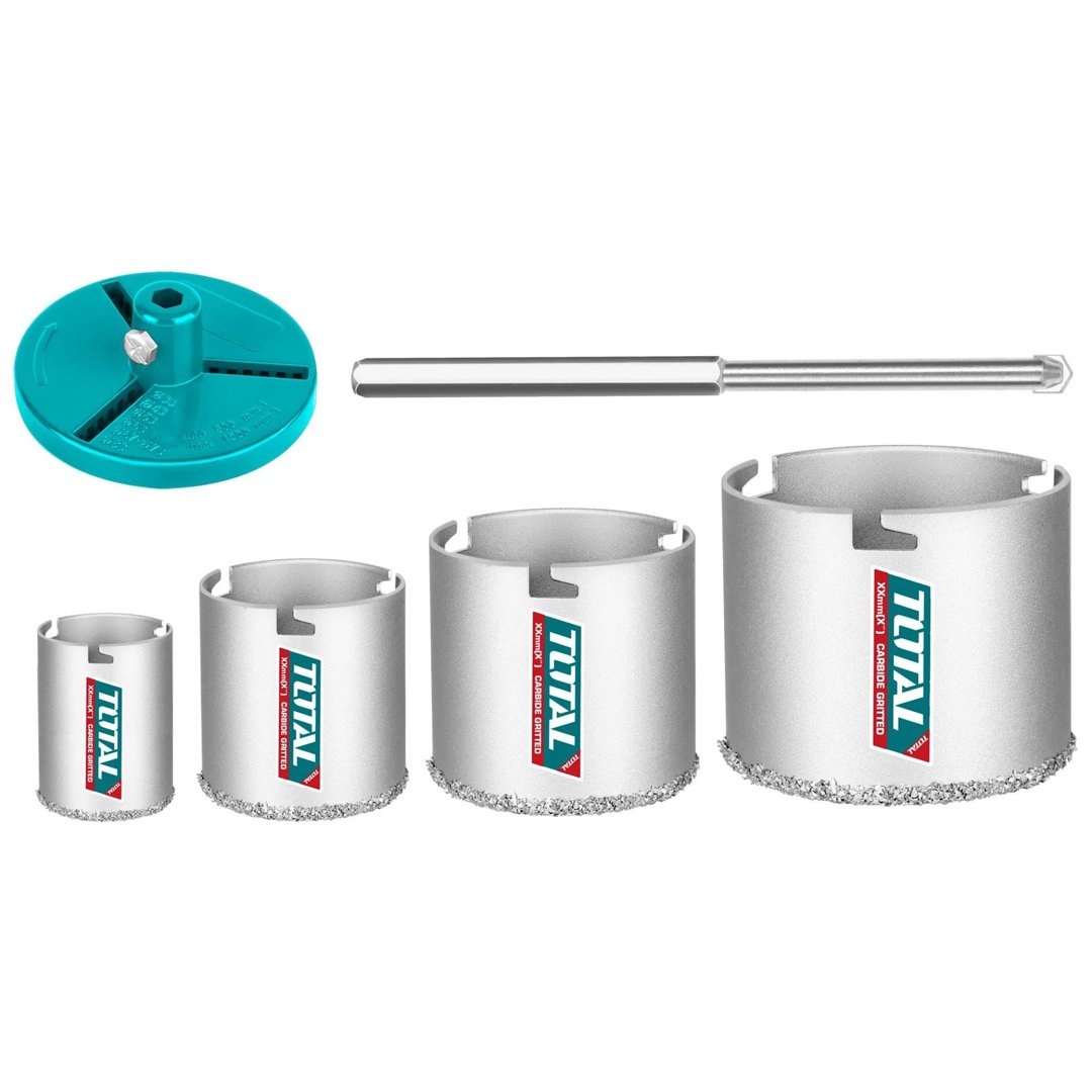 z- TAC44061 Juego de sierra Copa diamantada 4 Pcs Ceramica TOTAL - TAC44061 - Imagen 1