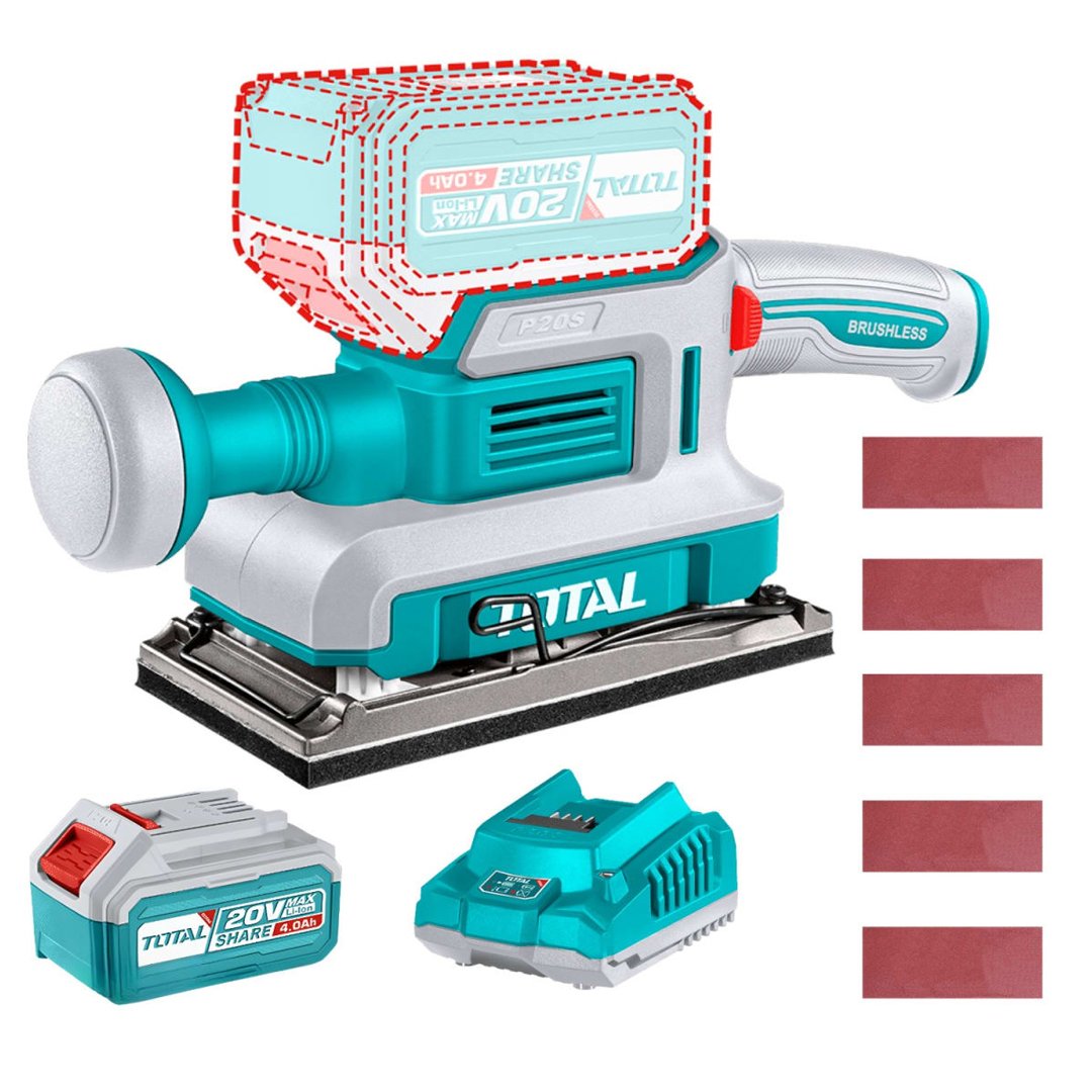 z- TFSLI20311 Lijadora Orbital + Bateria 4ah + cargador TOTAL - TFSLI20311 - Imagen 1