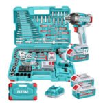 Combo llave de impacto 550nm + 2 baterias 4ah + 172 pcs herramientas TOTAL - THKTHP41728