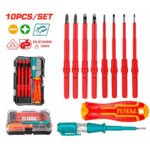 Juego de destornilladores Dielectricos 10 Pcs TOTAL - THTIS5106