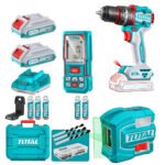 Combo taladro 76nm + nivel laser 2 lineas + medidor de distancia laser TOTAL - TOSLI250511