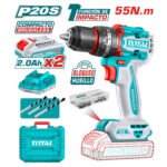 Taladro percutor 55nm + 2 baterias 2ah + cargador TOTAL - TIDLI20558 - Imagen 2