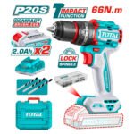 Taladro percutor 66nm + 2 baterias 2ah TOTAL + cargador - TIDLI20668 - Imagen 2