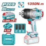 Llave de impacto 3/4" 1350nm + 2 baterias 5ah + Cargador TOTAL - TIWLI20135 - Imagen 2