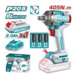 Llave de impacto 405nm 1/2" + 2 Baterías + cargador TOTAL - TIWLI2045 - Imagen 2
