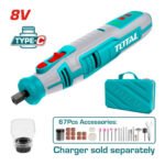 Rectificadora minidrill 8v inalambrico + 67 accesorios TOTAL - TMGLI0801 - Imagen 2