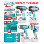 Combo llave impacto 1350nm 3/4" + Taladro 96nm + Pistola calor + Linterna - TOSLI250608 - Imagen 2