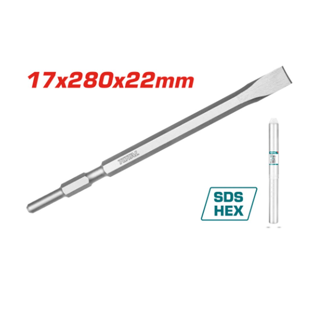 TAC153172 Cincel hex plano para demoledor 1300w 28x2.2x1.7cm - TAC153172 - Imagen 1