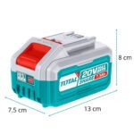 Bateria 7.5ah 20v litio TOTAL - TFBLI2075 - Imagen 2