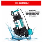 Bomba sumergible 1hp salida 2" aguas residuales acero inox. TOTAL - TWP775016-5 - Imagen 3