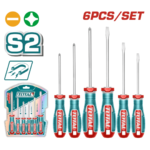 Juego de destornilladores 6 pcs punta imantada TOTAL - TKSDS0626