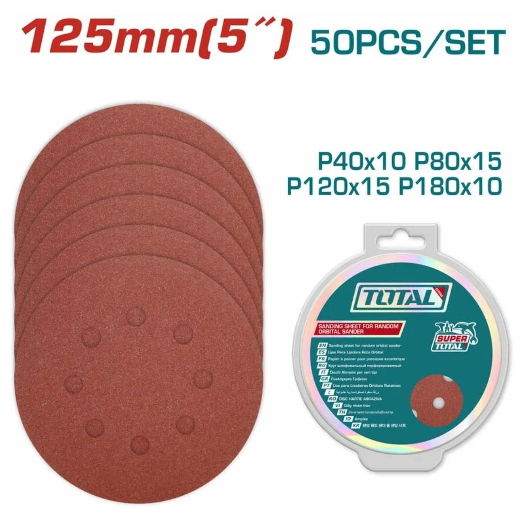 Diseño sin título (4) Juego de lijas circulares 5" 50 pcs TOTAL - TAC7312511 - Imagen 1
